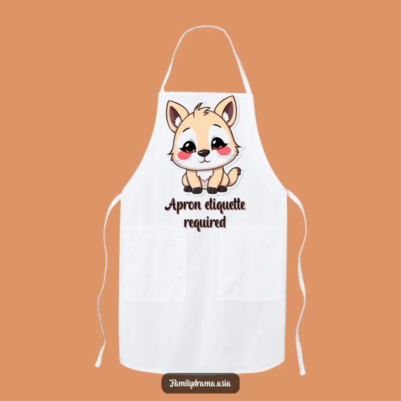 Funny Stylized Character Welcoming Apron: Whimsical Kitchen Wear Gift