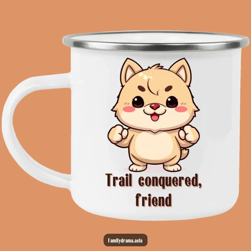 Funny Determined Fuzzy Animal Camping Mug, Adventure Fuel for Laughs