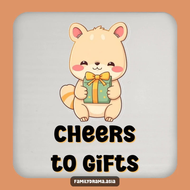 Funny Animal Gift Exchange Coaster: Endearing Drink Accessory Gift