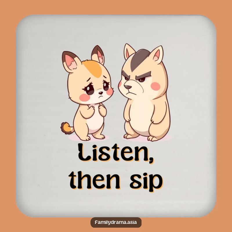 Funny Stern Animal Coaster: Protect Surfaces with Humorous Charm