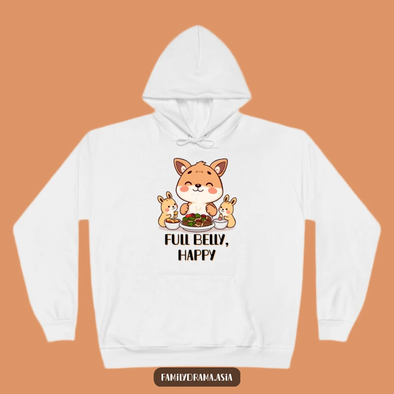 Cozy Funny Hoodie: Happy Animal Feast Comfort Gift