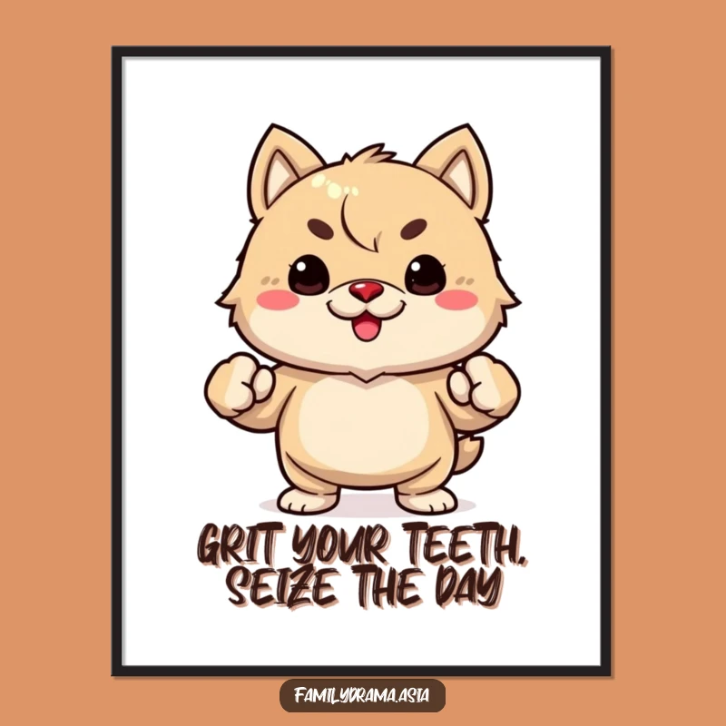 Free Printable Wall Art: Determined Fuzzy Animal Motivational Downloadable Decor!