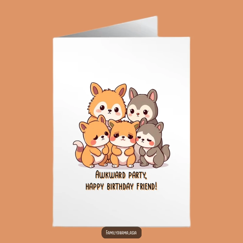 Funny Free Printable Birthday Card: Worried Animals Mild Disagreement Downloadable Gift