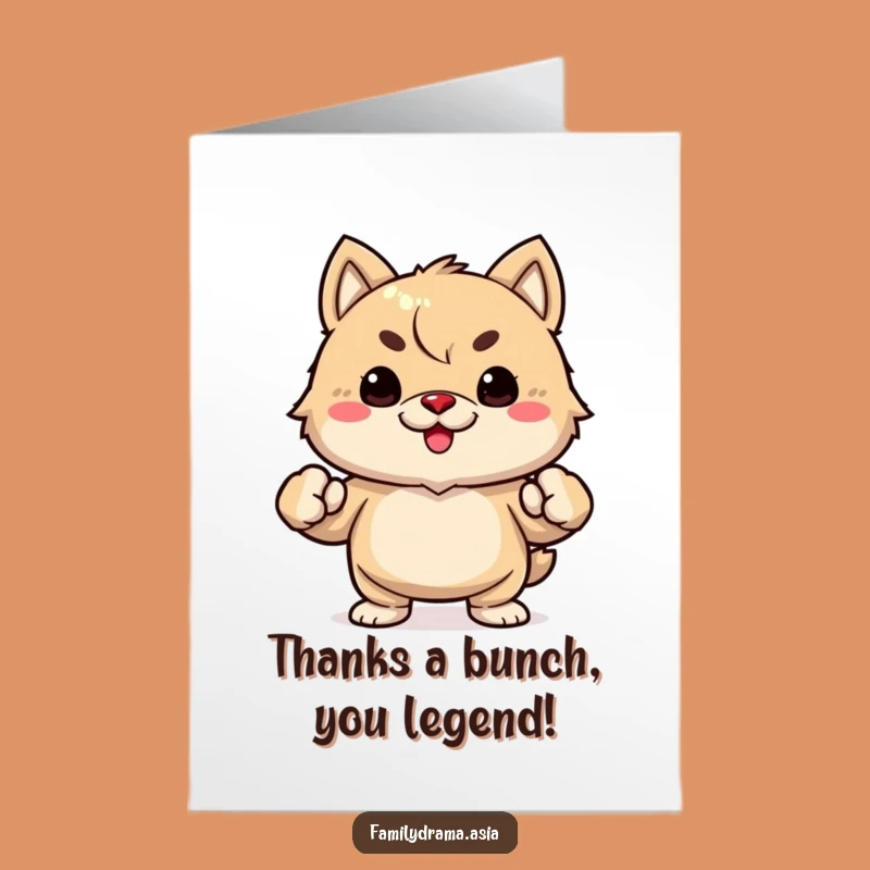 Free Printable Thank You Card: Grateful Fuzzy Animal Fist Bump Downloadable!
