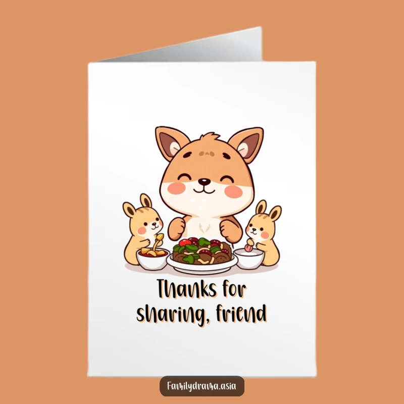 Funny Free Printable Thank You Card: Happy Animal Meal Downloadable Gift