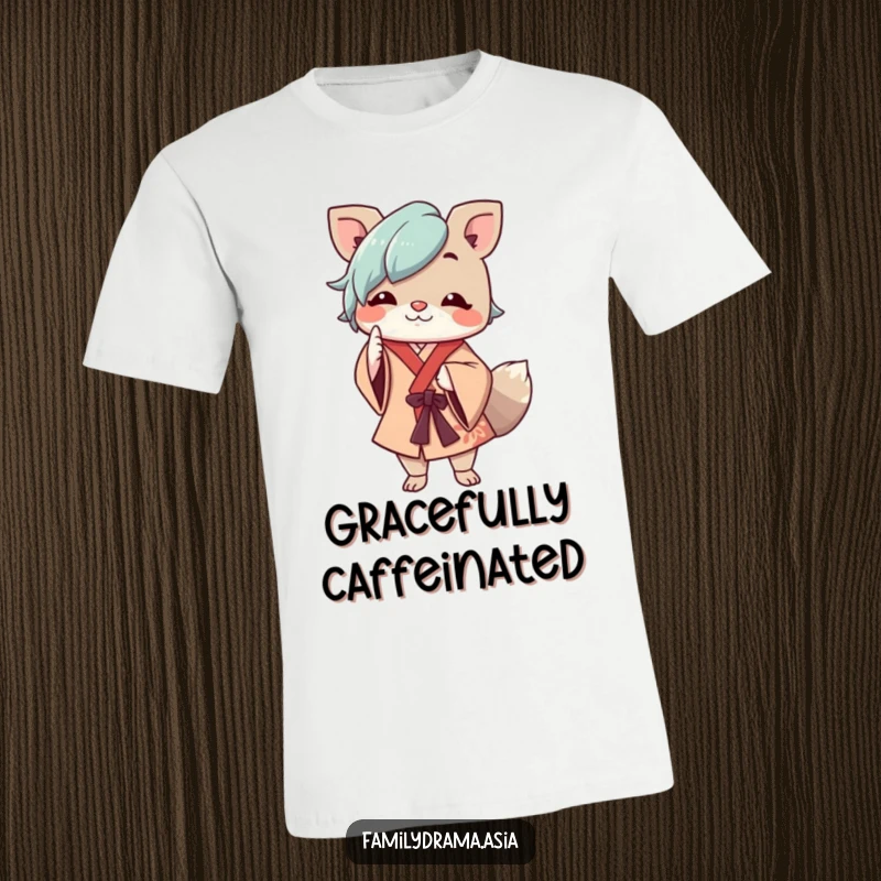 Funny t-shirt depicting a cheerful animal character in flowing robes, respectfully nodding, perfect for spreading good vibes.