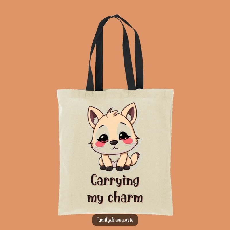 Funny Stylized Animal Greeting Tote Bag: Whimsical Character Carry-All Gift